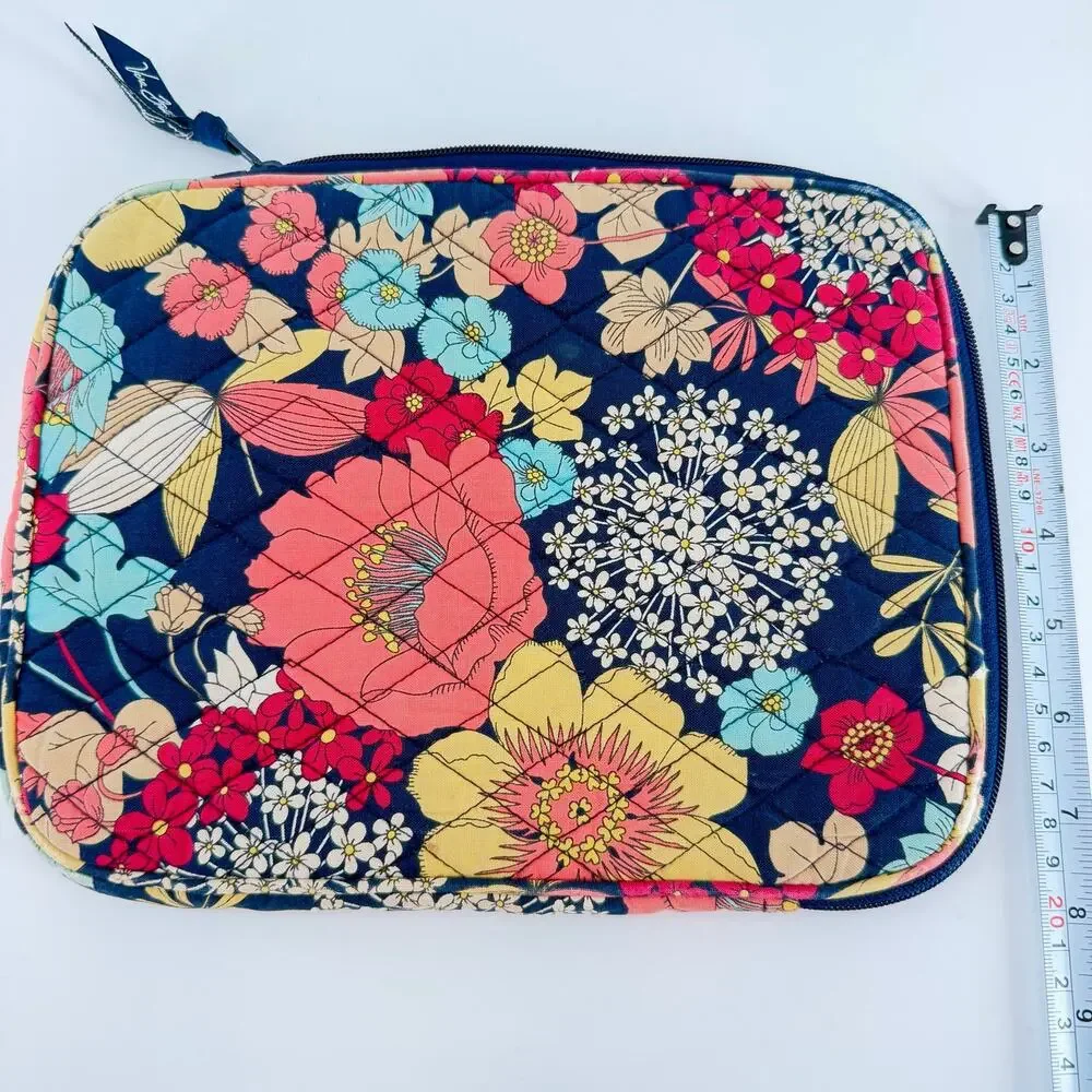 Vera Bradley Happy Snails Tablet eReader Sleeve Case Retired Quilted Zip Navy
